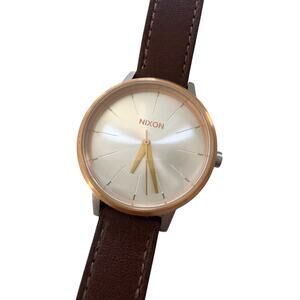 Nixon Women's Kensington Leather 37mm Rose Gold Tone Stainless Steel Watch